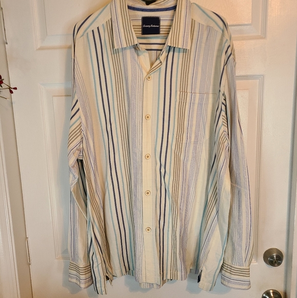 (813) Tommy Bahama Men's Long Sleeve Casual Shirt, Size: 2XL Color: White - Picture 4 of 10